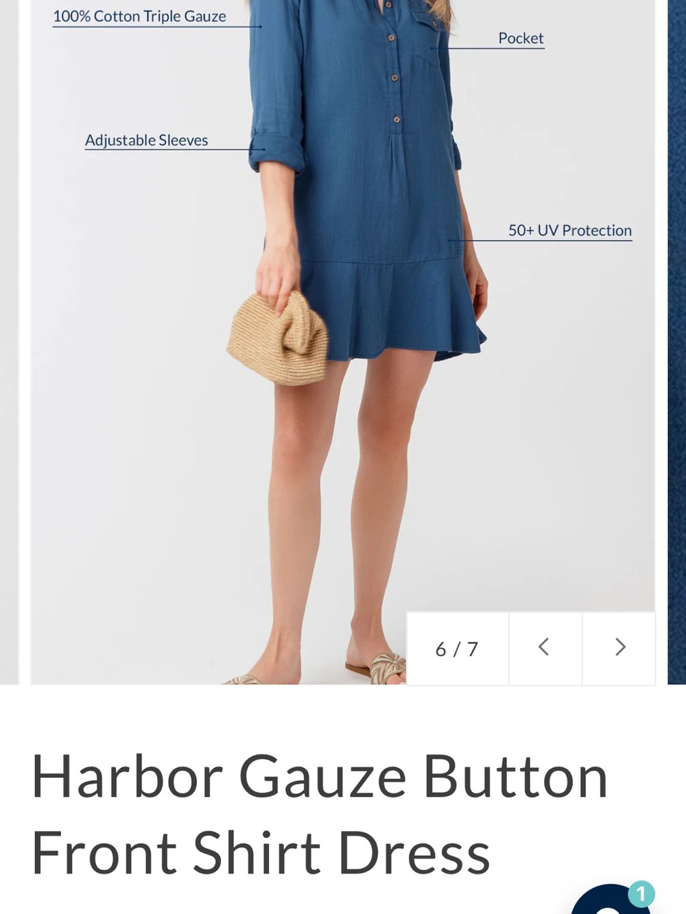 Cabana Life Button-Front Gauze Shirt in Denim Blue